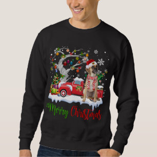 Red Truck Merry Christmas Tree Puggle Pajama Sweatshirt