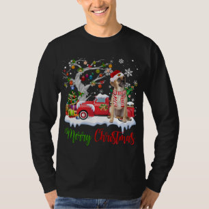 Red Truck Merry Christmas Tree Puggle Pajama T-Shirt