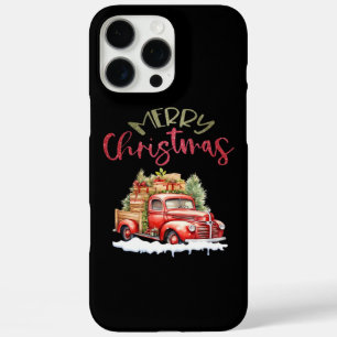 Red Truck Merry Christmas Tree Santa Cute Vintage iPhone 16 Pro Max Case