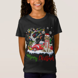Red Truck Merry Christmas Tree Shetland Sheepdog P T-Shirt