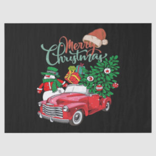 Red Truck Pickup Christmas Tree Merry Christmas Sn Tissue Paper