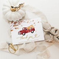 Red Truck Pumpkin Fall Baby Shower Thank You