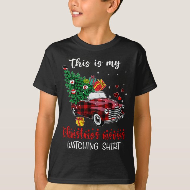 Red Truck This Is My Christmas Movie Watching Buff T-Shirt (Front)