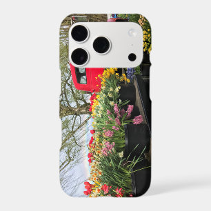 Red Truck with Spring Flowers & Rainbow