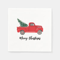 Red Truck with tree Art Painting