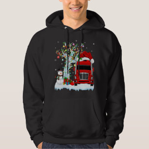 Red Truck Xmas Tree Lighting Santa Hat Red Truck C Hoodie