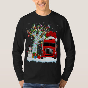 Red Truck Xmas Tree Lighting Santa Hat Red Truck C T-Shirt
