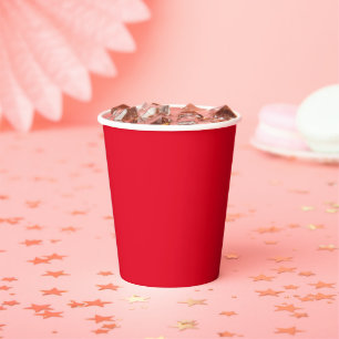 Red, true red solid colour paper cups