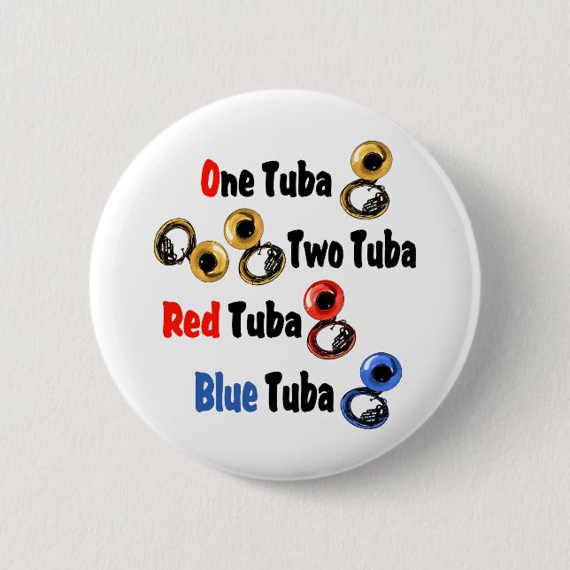 Red Tuba Blue Tuba 6 Cm Round Badge (Front)