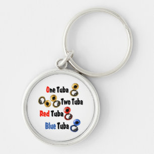 Red Tuba Blue Tuba Key Ring
