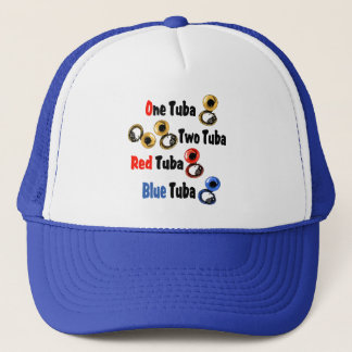 Red Tuba Blue Tuba Trucker Hat