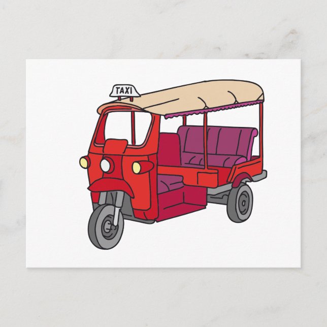 Red Tuktuk Postcard (Front)