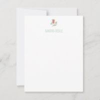 Red Tulip Drawn Icon Personal Note Card