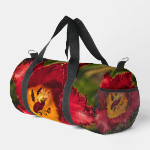 Red tulip duffle bag