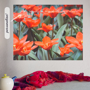 Red tulip field poster