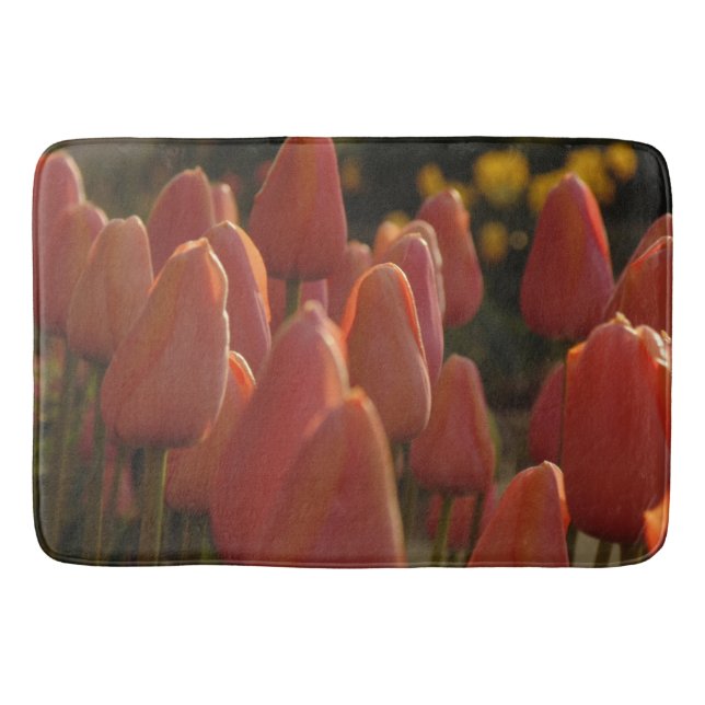 Red tulip flower bathroom mat (Front)