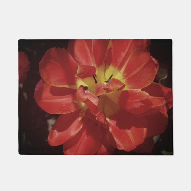 Red tulip Flower Doormat (Front)