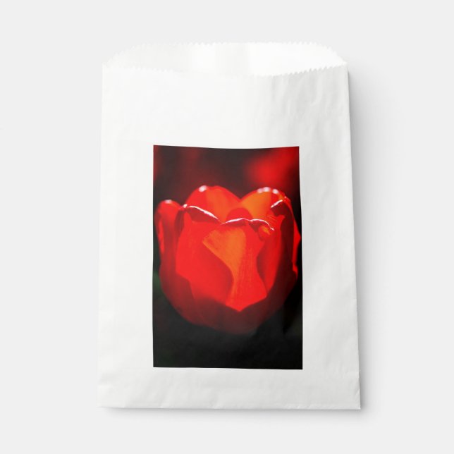 Red Tulip Flower - Fire Favour Bags (Front)