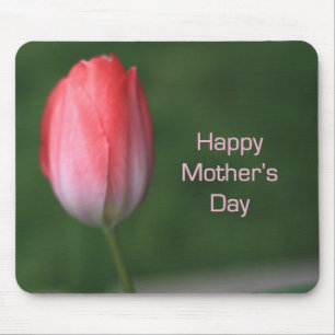 red tulip flower, happy mother's day mouse pad