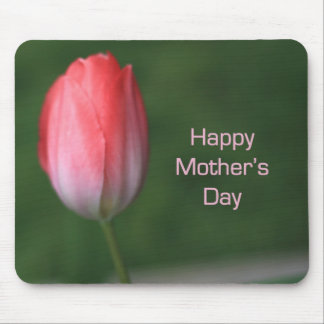 red tulip flower, happy mother's day mouse pad
