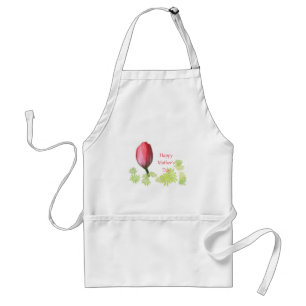 red tulip flower, happy mother's day standard apron