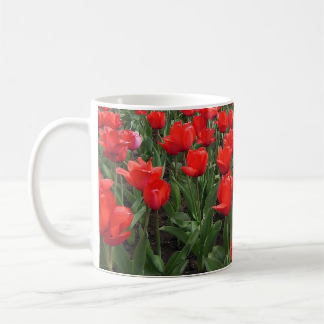 Red Tulip Flower Mug (Left)