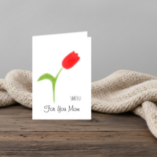 Red tulip for Mother’s Day Card
