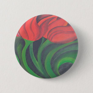 Red Tulip (Left Panel) 6 Cm Round Badge