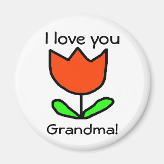 Red Tulip / Love you Grandma Magnet