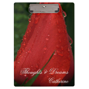 Red Tulip Macro Photo Floral Nature Art Clipboard