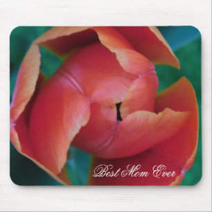 Red Tulip Macro Photo Personalized Mouse Pad
