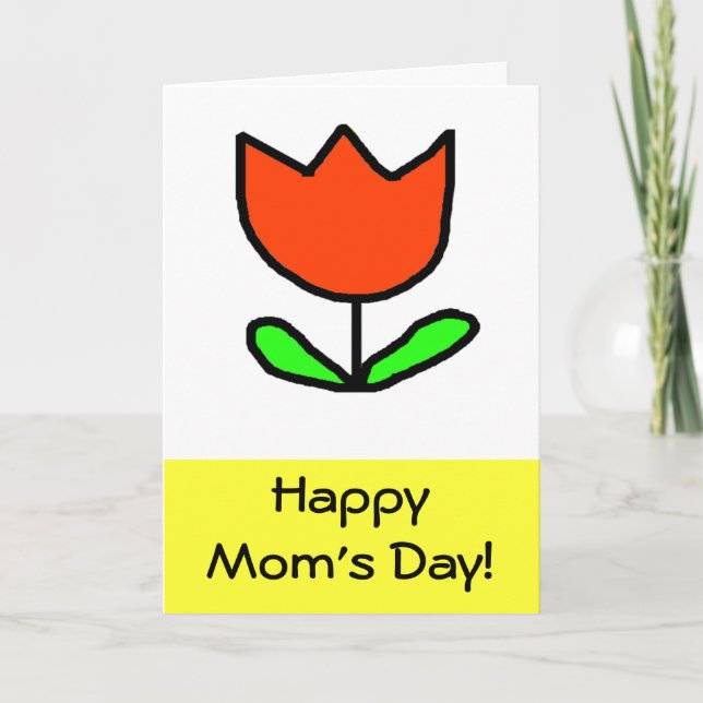 Red Tulip Mum's Day Card (Front)