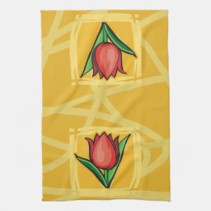 Red Tulip Tea Towel