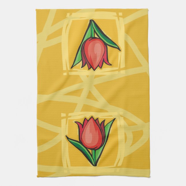 Red Tulip Tea Towel (Vertical)