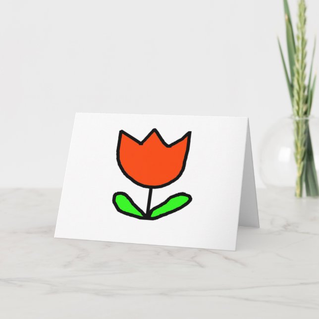 Red Tulip Thank You Card (Front)