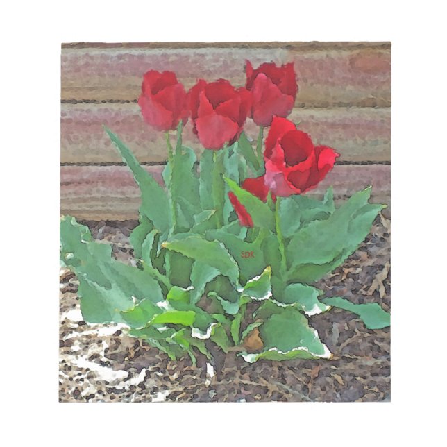 Red Tulips Art Notepad (Front)