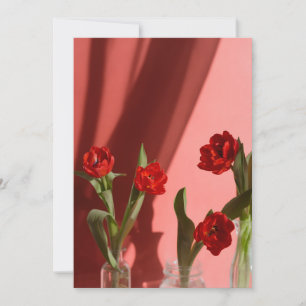 Red Tulips “Be My Valentine?” Minimalist Valentine Holiday Card