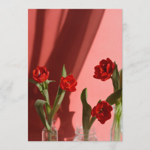 Red Tulips “Be My Valentine?” Minimalist Valentine Holiday Card