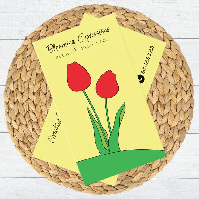 Red Tulips Blooming Florist Business Card (Creator Uploaded)