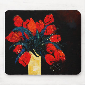 red tulips bunch mouse pad