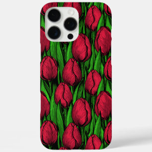Red tulips iPhone 16 pro max case