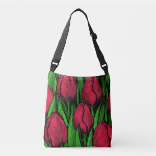 Red tulips crossbody bag
