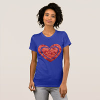 Red Tulips Field Heart App. T-Shirt