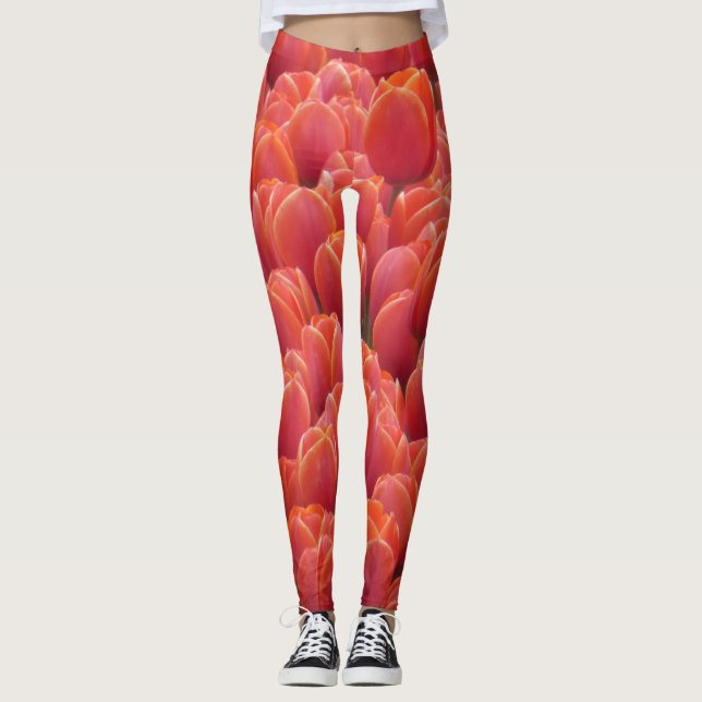 Red Tulips Field Legging (Front)