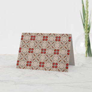 Red tulips geometric greeting card