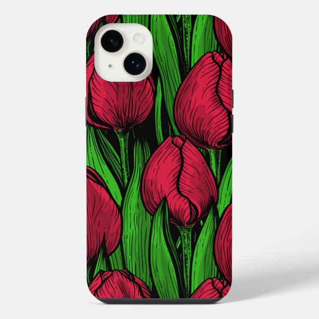 Red tulips iPhone case (Back)