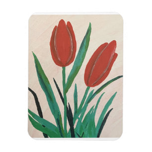 Red Tulips Magnet