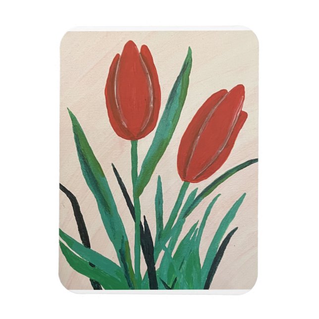 Red Tulips  Magnet (Vertical)