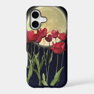 Red Tulips & Moon Art iPhone 5 Case