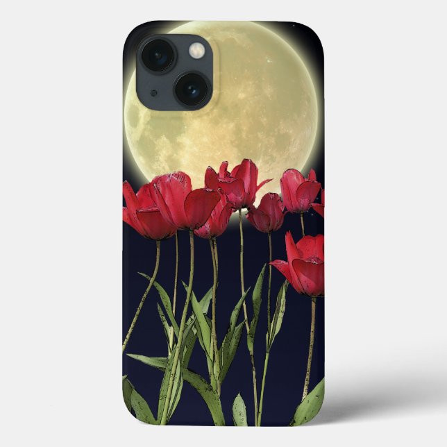 Red Tulips & Moon Arty iPad Mini Retina Case (Back)